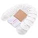 Organic Bamboo Nursing Breast Pads - 14 Washable Pads + Wash Bag - Breastfeeding Nipple Pad for Maternity - Reusable Nipplecovers for Breast Feeding (Soft White, Large 4.8