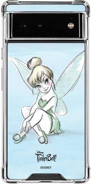Skinit Clear Phone Case Compatible with Google Pixel 6 - Officially Licensed Disney Tinker Bell Sketch Art Design