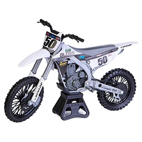 Supercross, Authentic Benny Bloss 1:10 Scale Collector Die-Cast Motorcycle Replica with Display Stand Cover