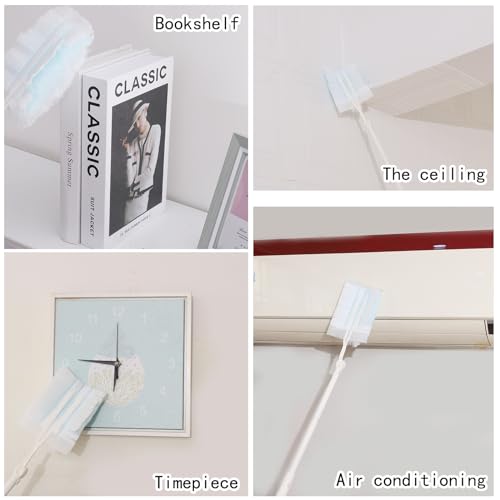 30Piece Duster Removal Refill Kit with Long Handle and Short Handle for Dusting Furniture, Ceiling, Corners, Car, Home (1 Extendable Long Handle + 1 Short Handle + 30 Refills) - Thumbnail 4