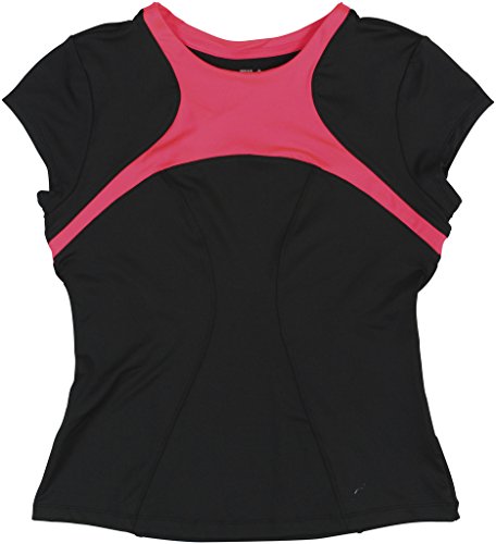 T-shirt Fila femme noir vêtement sport manches courtes colorblocked L