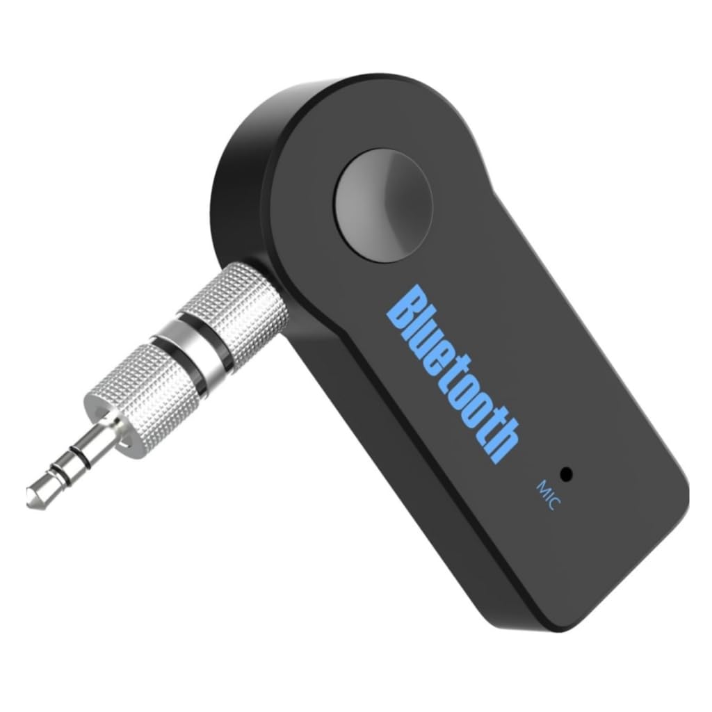 Bluetooth Receiver/Hands-Free Car Kit, Portable 3.5mm Bluetooth Aux Adapter Wireless Music Streaming for Home, Car Audio System, Headphone, Speaker (Bluetooth 4.2, A2DP, 40 FT Range)