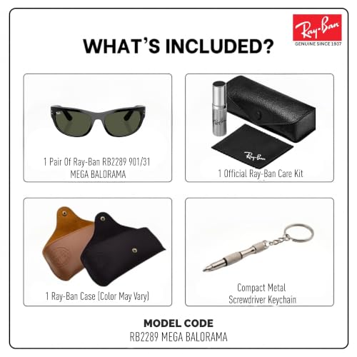 Image of Ray-Ban RB2289 MEGA BALORAMA Square Sunglasses with Official Eyewear Kit