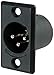 Switchcraft D3MB 3-Pin Male XLR Panel Mount Plug, Black Finish