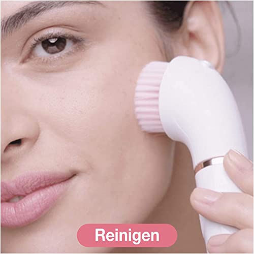 Braun Silk-épil 9 Beauty-Set, Epilierer Damen / Haarentferner, FaceSpa Gesichtshaarentferner, Aufsätze für Rasierer, Peeling, Reinigung Gesicht/Körper, Tasche, 9-995, weiß/flamingo - Image 5