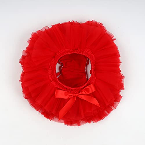 Slowera Baby Girls Fluffy Soft And Smooth Tutu Skirt With Diaper Cover (6-12 Months, Red) #TOP3