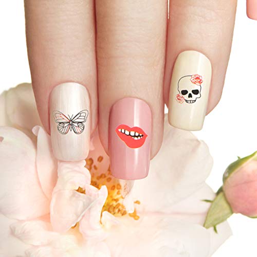 PIXNOR Adesivo de Unhas Decalques Design de Moda Adesivo de Arte de Unhas de Rosto Humano para Manic