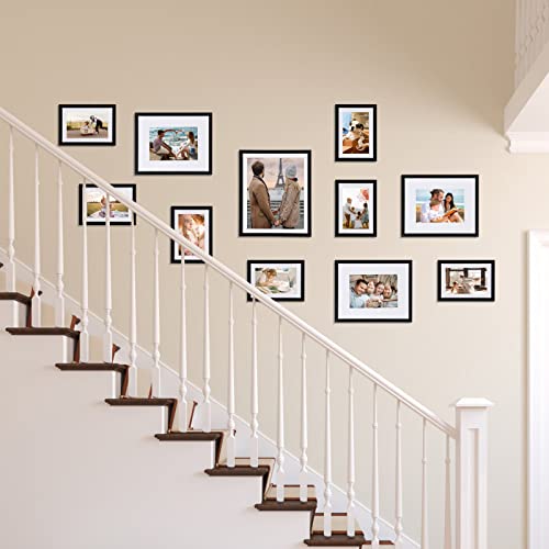 Giftgarden 8X10 Picture Frame With Mat Set Of 10, 9X11 Frames Matted To 8” By 10” Photo Or 9” X 11” Print Without Mat, Multi Gallery Frames For Wall Or Tabletop Display #TOP5