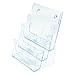 deflecto 3-Compartment Docuholder, Magazine Size, 9.5w X 6.25d X 12.63, Clear