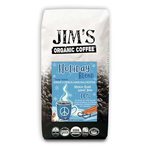 Jim’s Organic Holiday Blend Whole Bean Coffee 12 oz