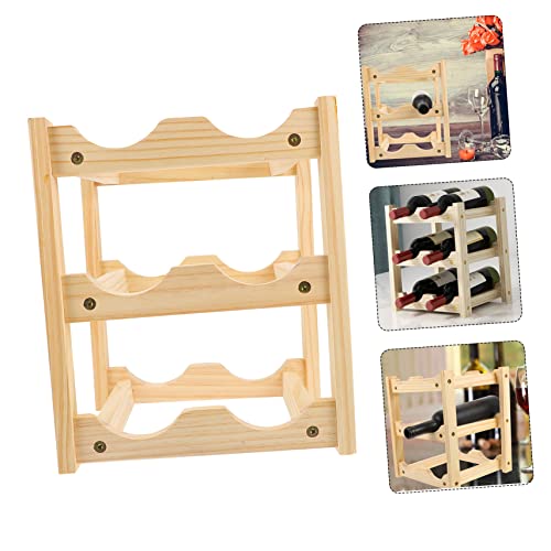 Soporte de madera para botellas de vino, 6 botellas miniatura 4