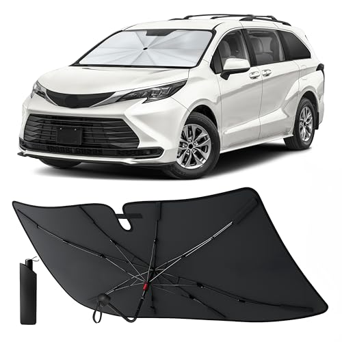 Image of EcoNour Foldable Windshield Sun Shade Window Tint Fit for 2021-2024 2025 2026 Toyota Sienna Mini Van Sunshade, Front Car Window Shades Sun Visor, UV Protection, Heat Blocker, Car Accessories