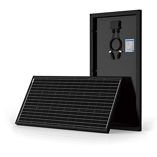 100W Monocrystalline All-Black Solar Panel with Connectors