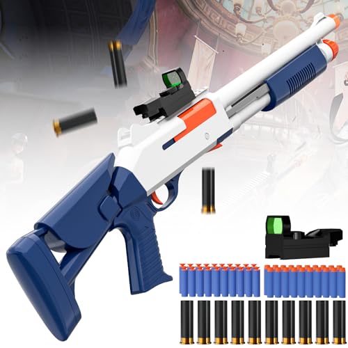 Soft Bullet Empty Shell Ejecting Toy Gun Shotgun with Scope Level Bolt Action Cap Barrel Sniper Rifle Foam Dart Launcher Blaster Fake Pistol Adventure Force Gun for Kids Age 8-14 Outdoor Shooting Game