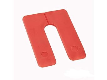 Plastic Structural Shim Horseshoes U Shape, Size 3" x 4" x 1/8",. Pack of 60 Pcs. Red Color, Made in U.S.A. Levelers for Window & Door Shims. BFSEALS Free & Quick Shipping from USA