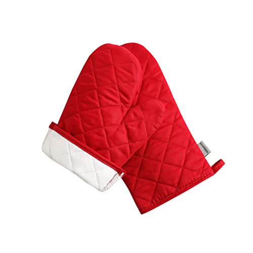 Oven Mitts and Pot Holders 4 pcs Set,High Heat Resistant 500 Degree Extra Thicken Long Kitchen Cotton Oven Glove for Cooking (12 Inch,Red) by M MIAOYAN - Image 5
