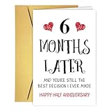 Romantic 6 Months Anniversary Card, Sweet 6 Months...