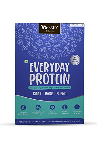 TruNativ Everyday Protein, Cookable Protein Fortification, Family Friendly Nutrition, Cook Bake Blend, Add Protein To Anything! All Natural – 400 Gm TruNativ Everyday Protein, Cookable Protein Fortification, Family Friendly Nutrition, Cook Bake Blend, Add Protein To Anything! All Natural – 400 Gm