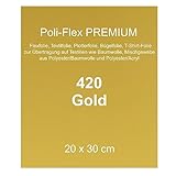 Generisch [30,00 €/m²] Bügelfolie Textilfolie Flexfolie Poli-Flex Premium gold 30x20cm Textilveredelung T-Shirt aufbügeln Bügelbild Plotterfolie bügeln