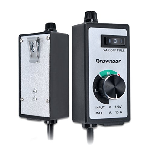Growneer Variable Fan Speed Controller 1500W for Inline Fans Motor Speed Adjuster w/Power Cord