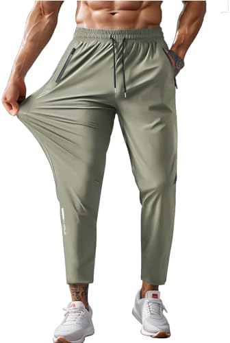 Hidkat Herren-Wanderhose, schnelltrocknend, leicht, Sweathose, Outdoor-Angelhose, wasserabweisend, mit Reißverschlusstaschen