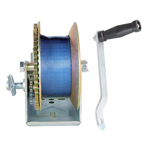 findmall Heavy Duty Hand Winch 3500lbs Hand Crank Strap Gear with 10m (32ft) Strap Manual Operated Two-Way Ratchet ATV Boat Trailer Marine - Image 7