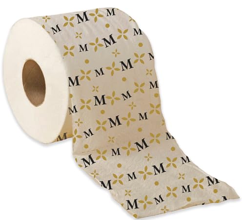 Rotolo Carta Igienica Personalizzata con Iniziale e Fascia con Battute Divertenti – Idea Regalo Scherzo Simpatico, Gadget Spiritoso Lettera M