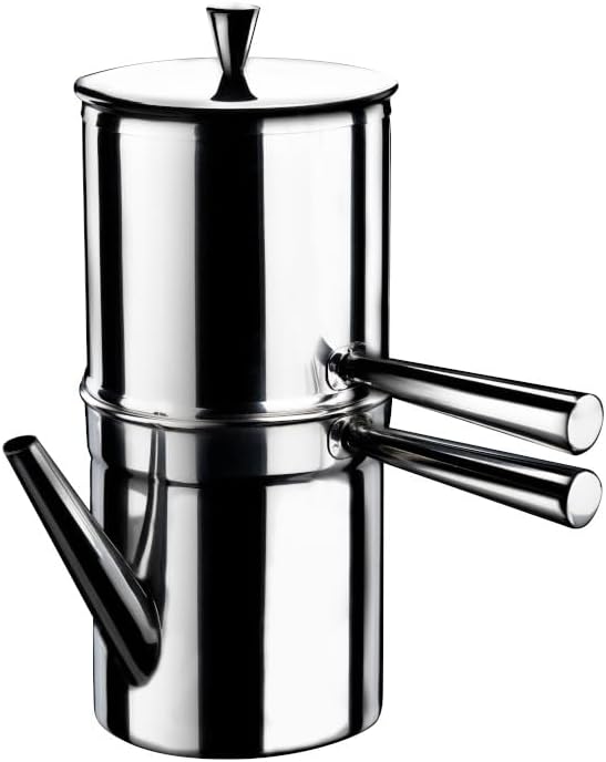 ILSA Napolitan Induction Coffee Maker 18/10 Stainless Steel Cups 9