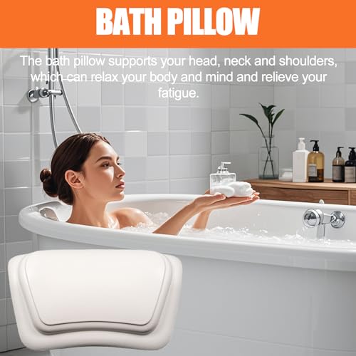 Badekissen mit Saugnäpfen, Badewannenkissen Nacken, Wasserdicht & Ergonomisch für Maximale Entspannung Anti-Rutsch Design, Schnell Trocknend Komfort BadeKissen für Badewanne, Spa und Wellness