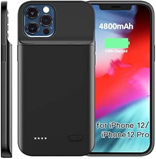Vibbang Battery Case Compatible With iPhone 12/12 Pro, 4800mAh Ultra Slim Rechargeable Extended Charging Case for iPhone 12/12 Pro Portable Backup Power Bank Protective Charger Case, 6.1 inch