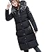 Produktbild TWIFER Damen Feste Beiläufige Dicker Winter Slim Down Lammy Jacke Langen Mantel (M, Schwarz)