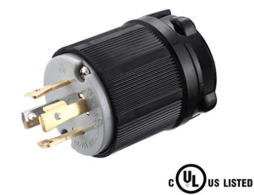 Miady Nema L14-30P Generator Plug, 30 Amp 4-Prong Industrial Grade Locking Male Plug Up To 7,500W, Grounding Type/Ul Listed #TOP6
