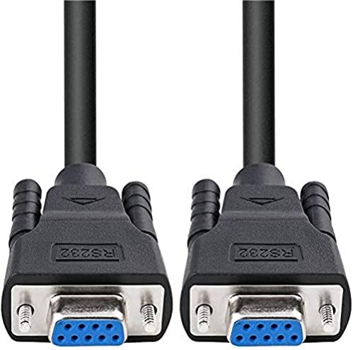DTECH 2m Serial Cable Female to Female 9 Pin DB9 Port Straight Through (6 ft,Black)
