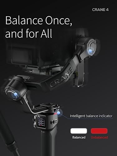 ZHIYUN Crane 4 Combo [Official] Gimbal Stabilizer for DSLR and Mirrorless Cameras, 3 Axis Camera Stabilizer with Handle, Wrist Rest, Tripod, Bag, Light, for - Image 9