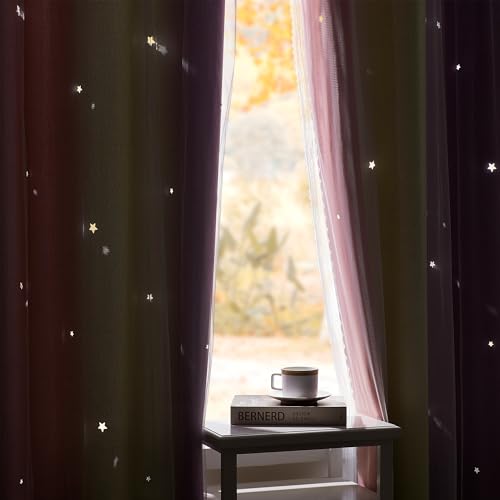 Image of XiDi Curtains for Bedroom Decor, Rainbow Pink PurpleYellow52 /54 /1