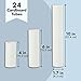 24 White Cardboard Tubes for Crafts, Empty Paper Rolls, Cylinders in 3 Sizes for DIY Art Projects (10.2, 15.2 and 25.4 cm)