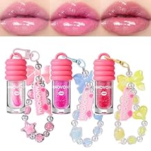 Keychain Lip Glosses Set, Girls Party Favor Including 3Pcs Assorted Flavors Moisturizing Shimmer Lip Glosses