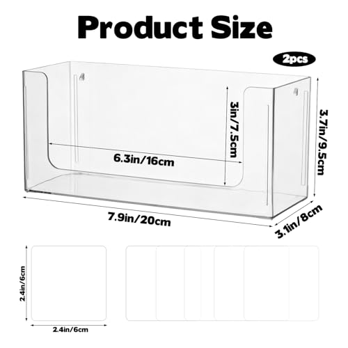 Rainmae 2 Pack Cabinet Door Organizer, Lid Organizer Inside Cabinet Wall Mounted Plastic Storage Box Stackable Under Sink Lunchbox Lid Container for Kitchen Bathroom Office Organization by Rainmae - Used condition - Image 2