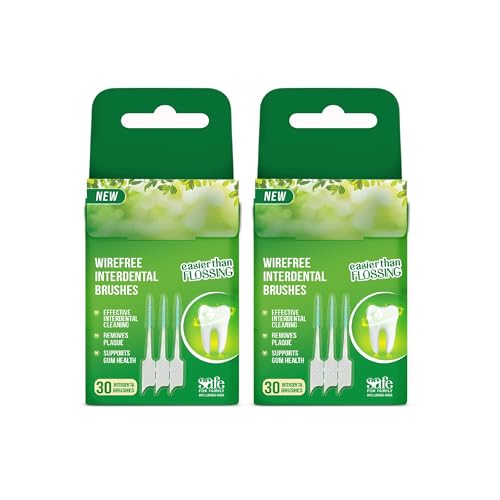 Image of Bentodent Biodegradable Wire-Free Interdental Brushes Sticks for Teeth Cleaning, Removes Plaque, Fresh Breath, Oral Hygiene Care, Pack of 2 (30 Each, Total 60)