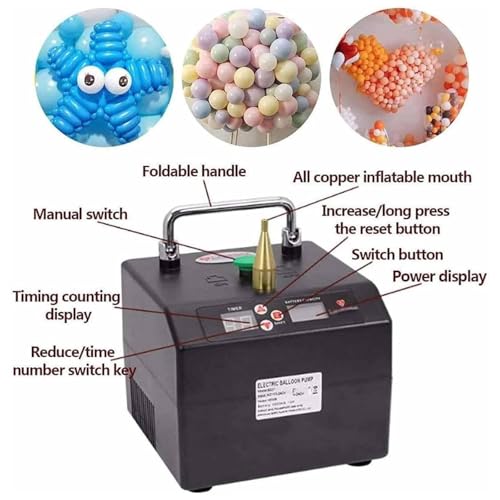 Gonfleur de ballon électrique avec minuterie et cutter pour décoration - 4