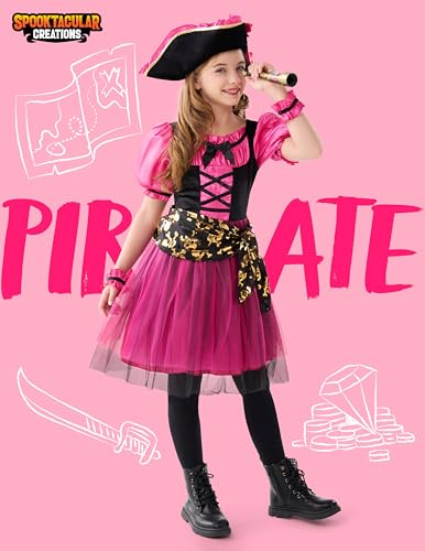Disfraz pirata para niña Toddler magenta miniatura 2