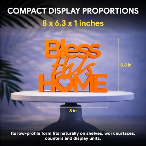 Image of Mad Masters Bless This Home Vastu Desk Decor - Aesthetic Table, Shelf & Wall Showpiece for Home Office, Business. Blessing & Friendly Gifting, Burnt Orange (20.3 x 16 x 2.5 cm)