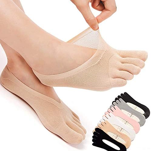 vvovvug 6 Pair Orthotoe Compression Socks, Women Toe Socks No Show, Projoint Anti Bunions Health Sock,Full Toe Yoga Sock