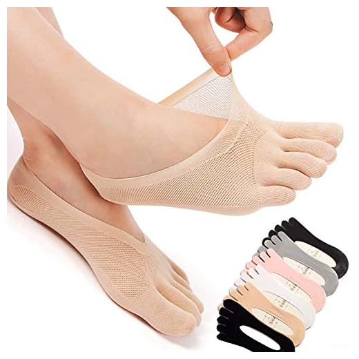 vvovvug 6 Pair Orthotoe Compression Socks, Women Toe Socks No Show, Projoint Anti Bunions Health Sock,Full Toe Yoga Sock