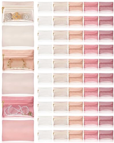 Uiifan Travel Jewelry Organizer Flannel Jewelry Bags Portable Jewelry Pouch with Zipper Pockets for Women Girl Gift - Main Image