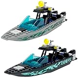 podafu City Coast Guard Boat and Ships Building Blocks Sets, Police Boat, Rescue Boat, Guard Boat, Patrol Boats, Fishing Boat and Rescure Helicopter, Fun Gifts for Boys and Girls (Speed Boat)