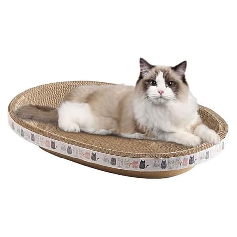 CENGNIAN Cat Scratcher, 17'' Disc Bed Mat, Cardboard Scratch Pad Lounge Couch for Indoor Cats, Sisal Material, Multi-Purpose Cat Scratcher and Sleeping Bed Cover