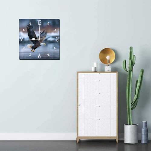 Reloj de pared cuadrado 10 pulgadas madera silencioso miniatura 4