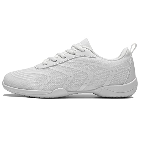 Cheer Shoes White Womens Cheerleading Shoes Youth Girls Athletic Training Breathable Lightweight Competition Comfortable Sneakers Size2