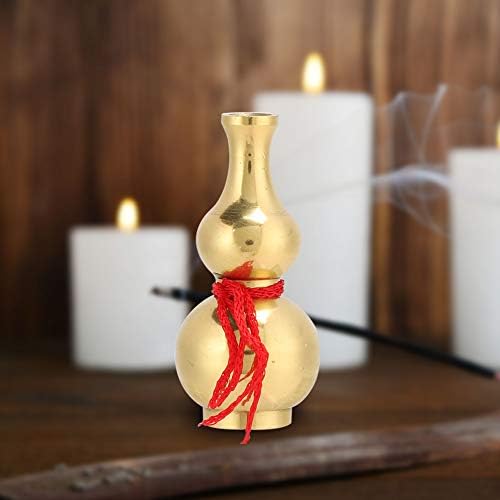 Tissting Brass Gourd Feng Shui Gourd Pendant Worship Items Home Decoration Keychain Charm Buddhist Taoism Lucky Ornaments for Car Home Garden and Office